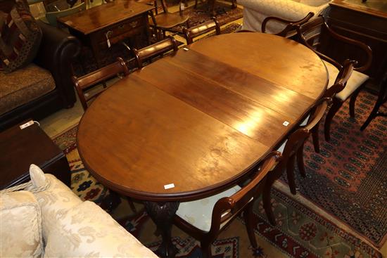 A 1920s mahogany extending dining table with two leaves and winder, extends to 175cm